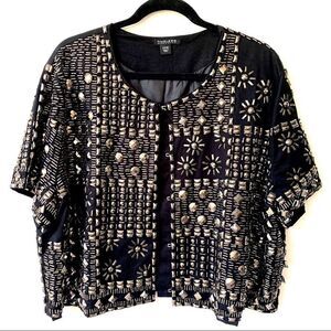 Studded Metallic Metal Short Sleeve Jacket